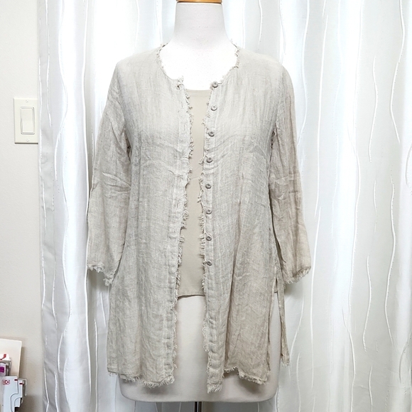 Eileen Fisher Tops - Eileen Fisher Petite 2pc Silk Tank and Linen Jacket